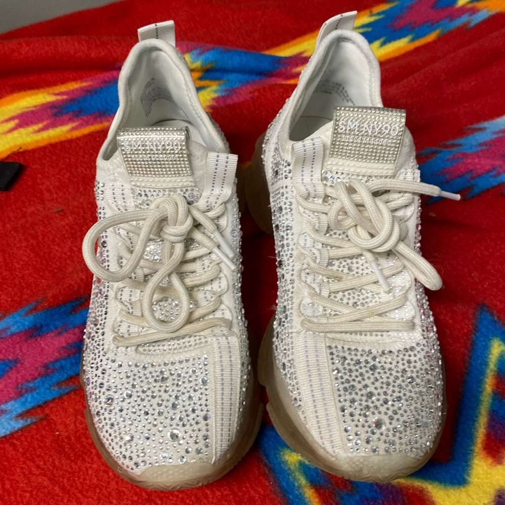 Steve Madden Maxima Rhinestone Sneakers Size 7.5